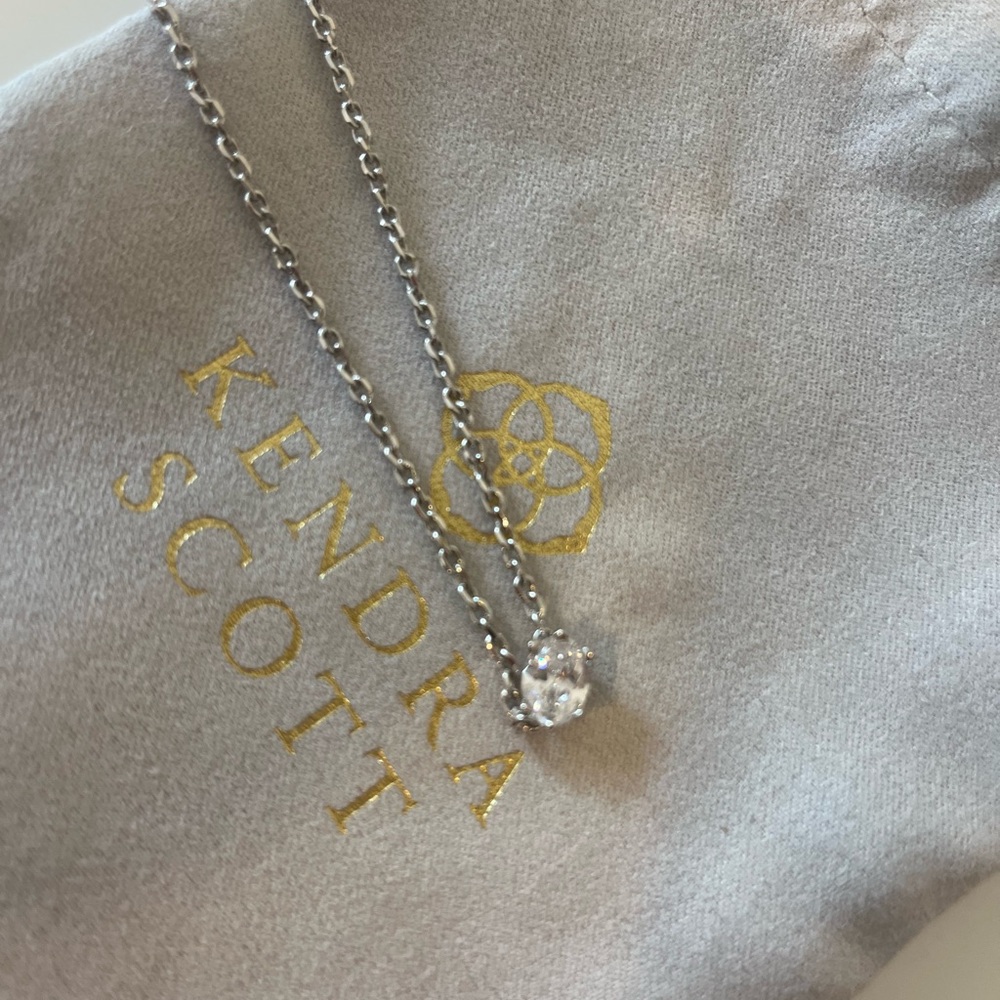 Kendra Scott Silver and White Crystal Necklace